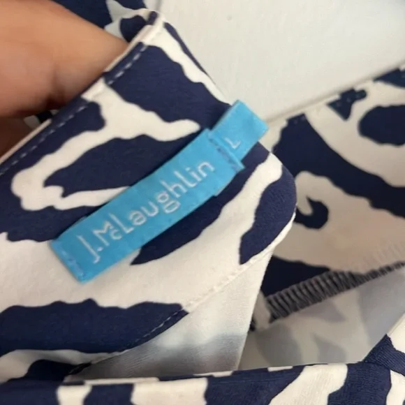 J.MCLAUGLIN Navy and white dress size large